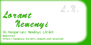 lorant nemenyi business card