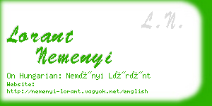 lorant nemenyi business card